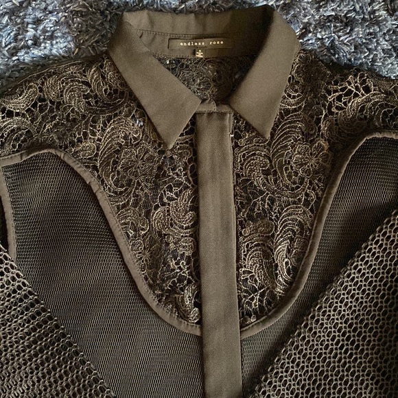 Endless Rose zip jacket. Small. Black. Floral top. White shown as stock photo. - Picture 3 of 9